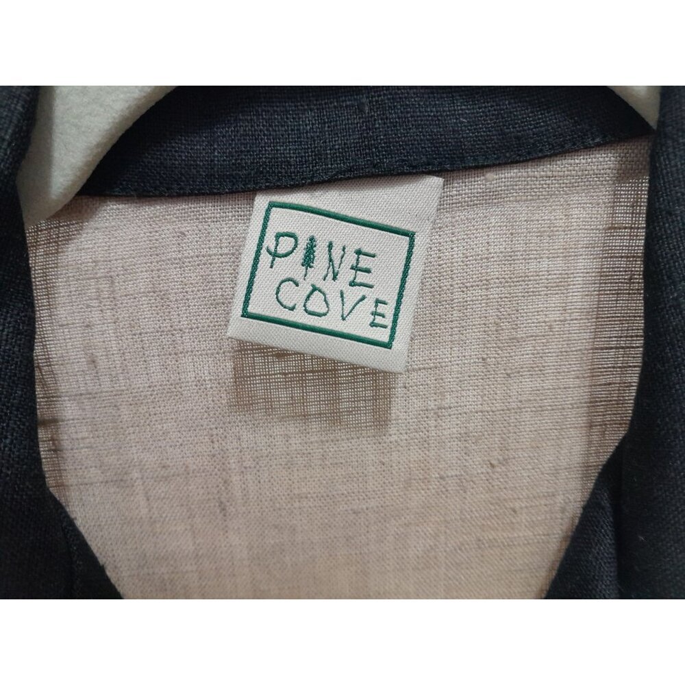 VTG Pine Cove Womens Relax India Lightweight Linen Tunic Top Tan Black Size 6 - Picture 6 of 7